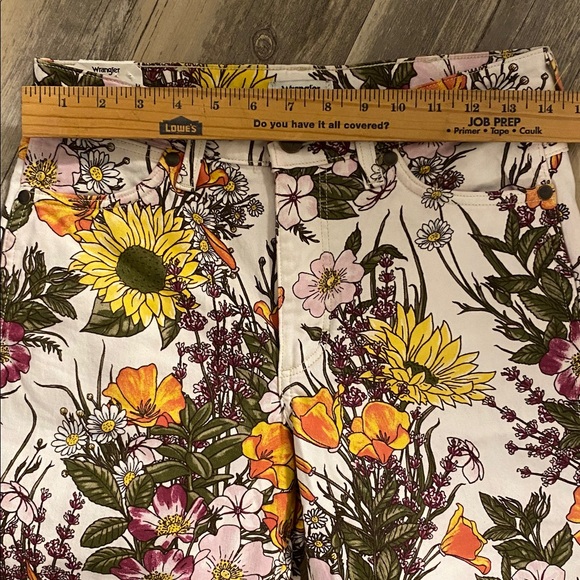 Wrangler Wanderer x Free People Mid Rise Floral Retro Festival Boho Flare Sz 26 - Picture 5 of 16